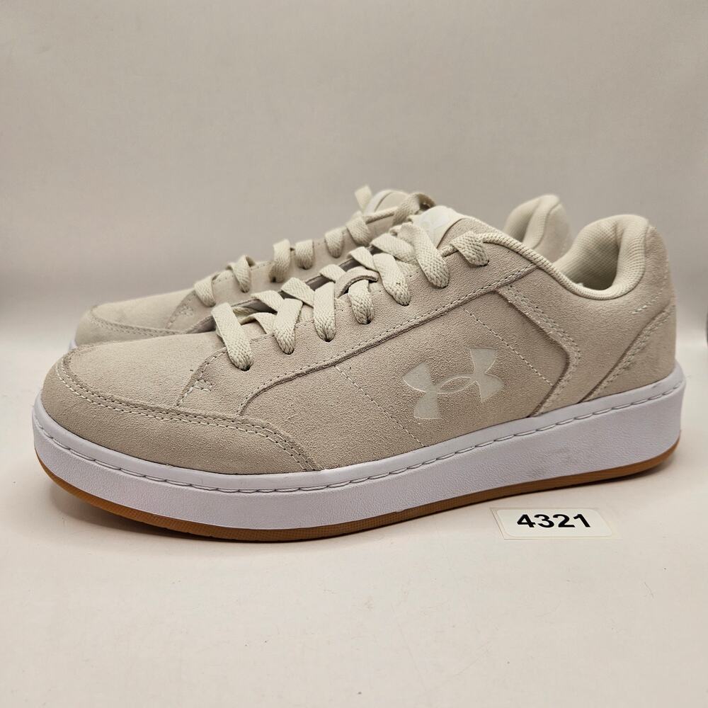 UNDER ARMOUR WOMEN'S 9 OFFICAL SUEDE IVORY TOP LACE LOW SNEAKER 3028636-100